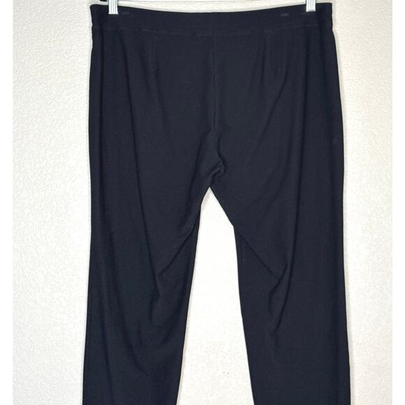 Eileen Fisher Washable Stretch Crepe Pull-On Pant in Black Womens Size L - Picture 8 of 10